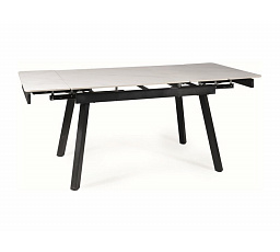 JOHN étkezőasztal 120(180) cm, Fehér márvány hatás/Fekete matt