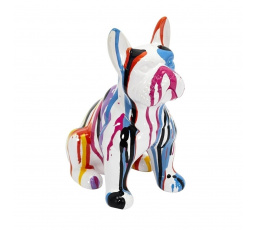 Francia bulldog figura S fehér/színes
