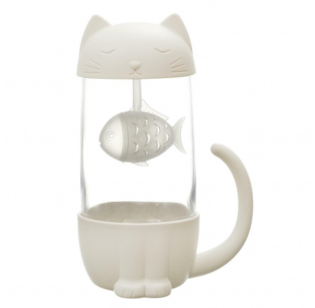 Kawaii bögre infúzióval Cica halacskával 300ml