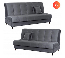 Zestaw 2x Wersalka Rozkładana LIMA Szara