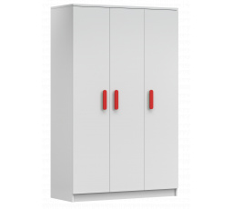 3D SMYK I - 19 Gardróbszekrény, Fehér Matt/Piros