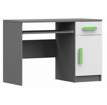 SMYK II - 08 íróasztal, Szürke/Fehér/Zöld