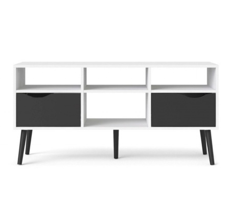 TV komoda RETRO 391, Bílá/Černá TV komoda RETRO 391, Bílá/Černá
