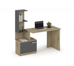 MISO íróasztal, Grafit/Tölgy Artisan