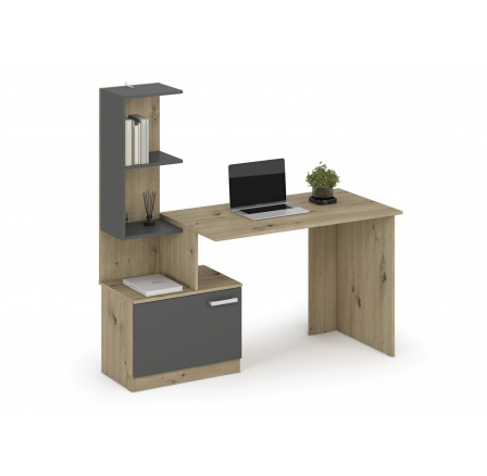 MISO íróasztal, Grafit/Tölgy Artisan