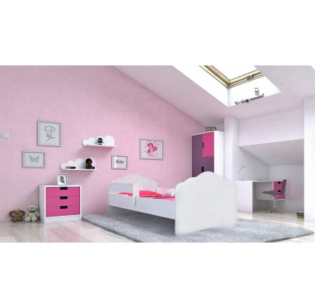 Ágy matraccal és korláttal CASIMO 160x80 Fehér