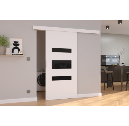 DESIO 96 White+Black Lacobel falra szerelhető tolóajtó