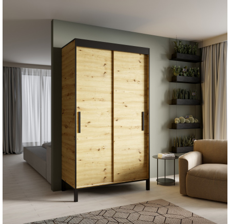 Tolóajtós szekrény BRIG 120 Artisan+Fekete