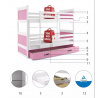 RICO PIĘTROWE RAMA BIAŁY WYPEŁNIENIA RÓŻOWY SZUFLADA RÓŻOWY 80 X 160 KPL