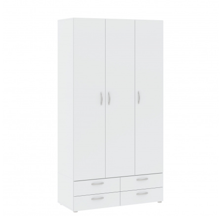 BASIC 3D4S ruhásszekrény, Fehér