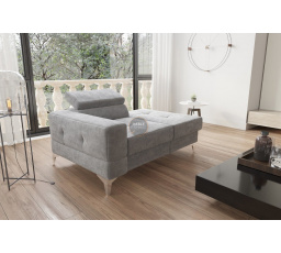 SOFA JEDNOOSOBOWA TOSCANIA I SZEZLONG 135 CM - Odcienie szarości , Szezlong po prawej - prawa strona