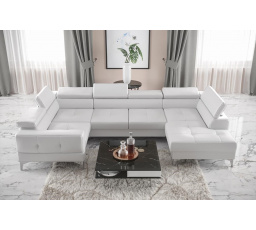 NAROŻNIK ROZKŁADANY TOSCANIA MAX I 170x350x185 CM - lewa , Biała eko skóra