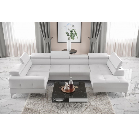 NAROŻNIK ROZKŁADANY TOSCANIA MAX I 170x350x185 CM - lewa , Biała eko skóra