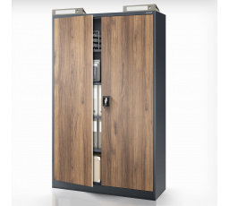 Fém irodai szekrény dokumentumokhoz JAN II, Eco Design: antracit/dió