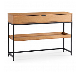 Konsola do Przedpokoju RUBY 100 cm z Półką Dąb/Czarny