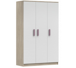 3D SMYK III Gardróbszekrény - 19, Sonoma Tölgy/Fehér/Hanga