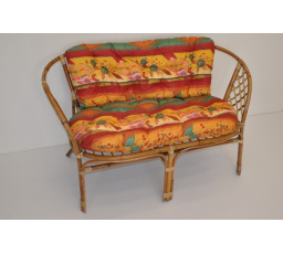 Ratanová pohovka Bahama medová velká semambo polstr červený - snížená nosnost