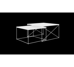 Licco 2 az 1-ben dohányzóasztal Fehér+Fehér Fényes