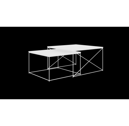 Licco 2 az 1-ben dohányzóasztal Fehér+Fehér Fényes