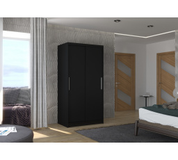 ASTEN 100 tolóajtós ruhásszekrény Fekete+Fekete