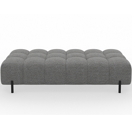 Ferivo steppelt puff lábakon, szürke bouclé Royal 03 137x37 Ferivo steppelt puff lábakon, szürke bouclé Royal 03 137x37