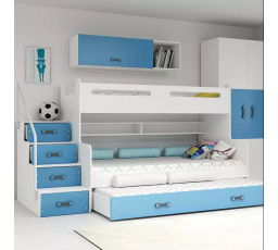 MAX 3 NIEBIESKI 3 OSOBOWY BEZ MATERACY 120 X 200 KPL