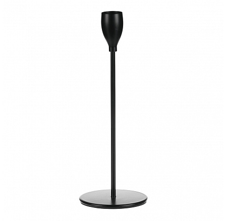 Fém gyertyatartó - kúpos gyertyához, lekerekített, magassága 22,5 cm, fekete