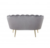 Sofa SF1-FXJG bársony szürke, arany lábakkal