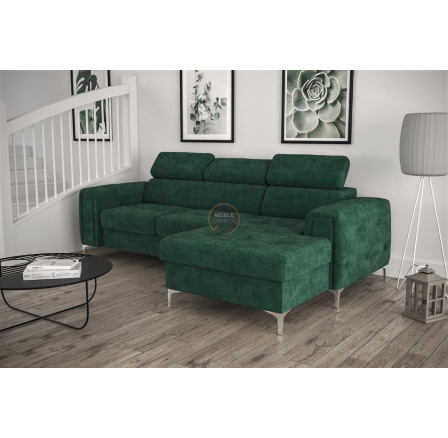 NAROŻNIK ORION MINI Z FUNKCJĄ SPANIA 255x165 CM - Odcienie zieleni , prawa