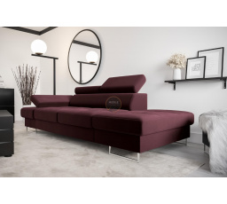 SOFA GALAXY II SZEZLONG 235 CM - Odcienie bordowego , Szezlong po prawej - prawa strona