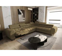 NAROŻNIK ROZKŁADANY ASPEN MAX RELAX 330x260 CM - Odcienie oliwkowego , prawa