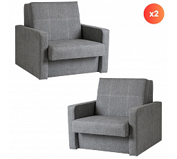 Zestaw 2x Fotel Do Spania Jednoosobowy MILAN 1 Szary