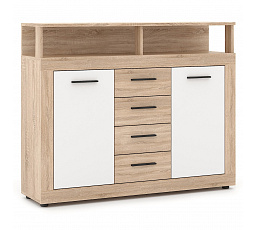 Komoda BLAGO MIDI B 119,5 cm Dąb Sonoma/Biały