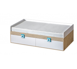 Dětská postel NICO 14, Světlý Dub/Bílá/Tyrkys