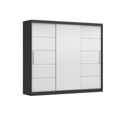 ALBA ruhásszekrény, Fekete/Fehér