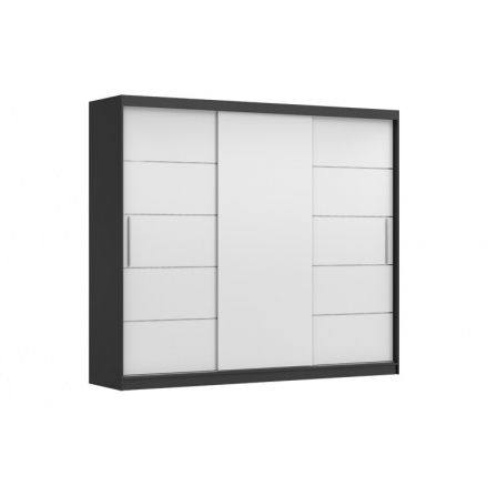 ALBA ruhásszekrény, Fekete/Fehér