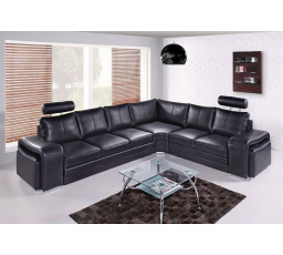 Kožená sedací souprava Endy s rozkladem pravá černá