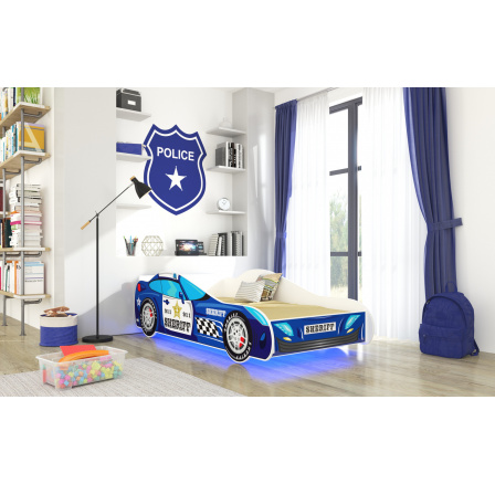 Ágy matraccal és LED világítással SHERIFF 140x70 Kék