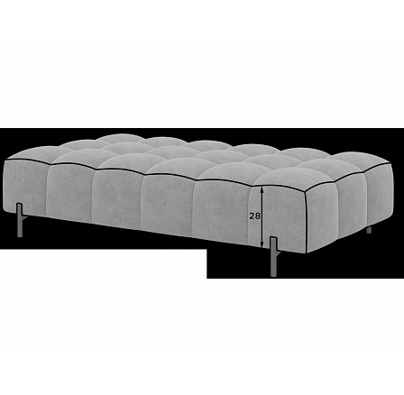 Ferivo steppelt puff lábakon, fehér bouclé Royal 01 137x37 Ferivo steppelt puff lábakon, fehér bouclé Royal 01 137x37