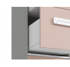 IQ 06-01 korpus szara platyna-biały/wstawka pudrowy - regał