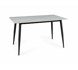 RION étkezőasztal 130, fehér márvány hatás/Fekete matt