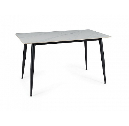 RION étkezőasztal 130, fehér márvány hatás/Fekete matt