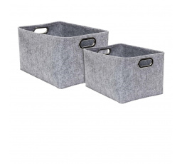 2 db szürke téglalap alakú filc doboz készlet