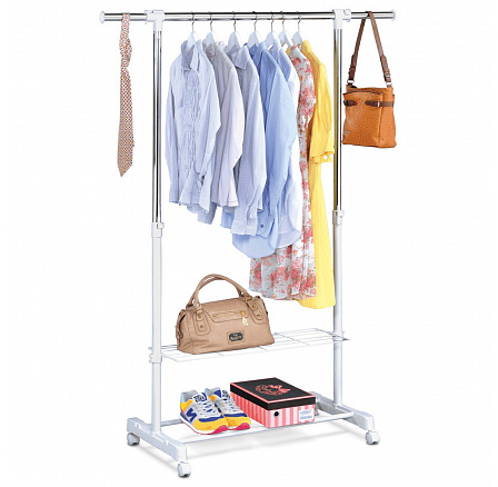 Stojan na šaty, kov, bílá, ABD-1216 WT