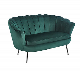 Sofa SF1-FXJG bársony zöld, fekete lábak