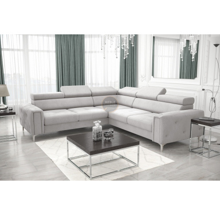 NAROŻNIK ORION I Z FUNKCJĄ SPANIA 255×255 CM - Odcienie szarości , lewa