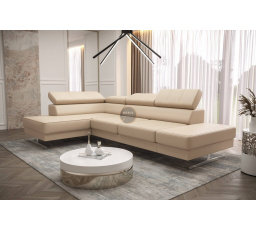 NAROŻNIK EMPORIO MINI 300x180 SKÓRA NATURALNA - lewa , Skóra beżowa