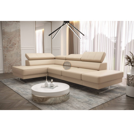 NAROŻNIK EMPORIO MINI 300x180 SKÓRA NATURALNA - lewa , Skóra beżowa