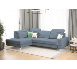 NAROŻNIK ROZKŁADANY MALIBU MINI 180X250 - lewa , Odcienie niebieskiego