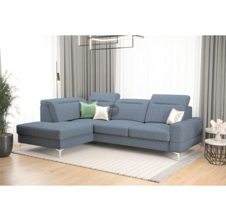 NAROŻNIK ROZKŁADANY MALIBU MINI 180X250 - lewa , Odcienie niebieskiego